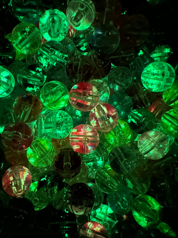 Water beads glow in the dark